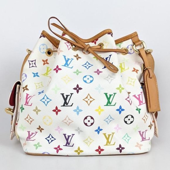 Louis Vuitton Handbags - SOLD Louis Vuitton Petit Noe Murakami White Shoulder Ba